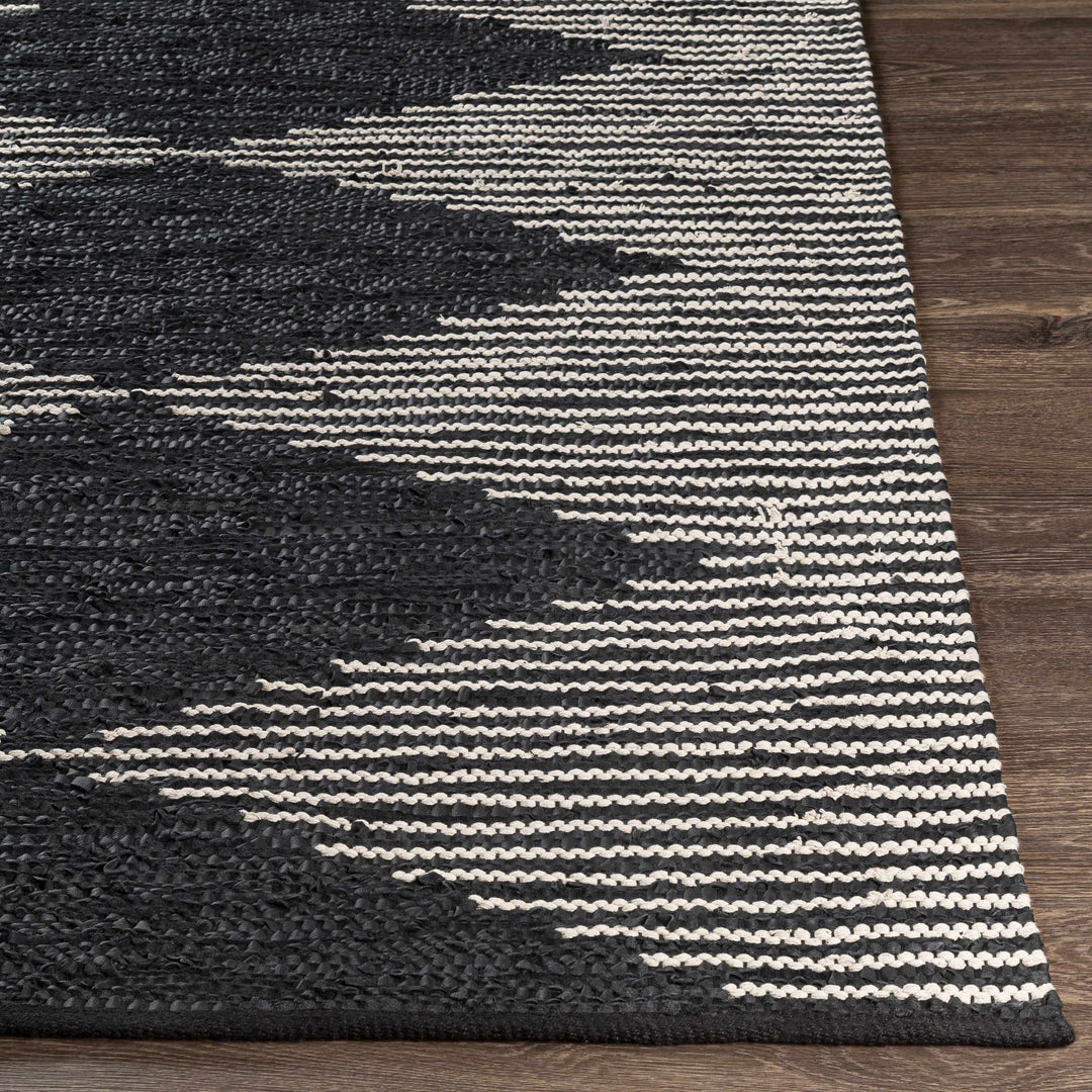 Duncraig Modern Geometrical Design Black Hand Woven Area Rug