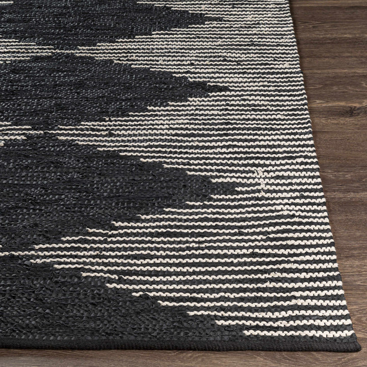 Duncraig Modern Geometrical Design Black Hand Woven Area Rug