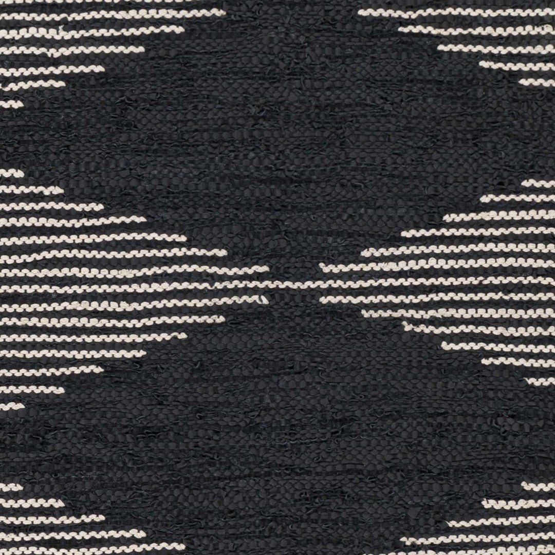 Duncraig Modern Geometrical Design Black Hand Woven Area Rug