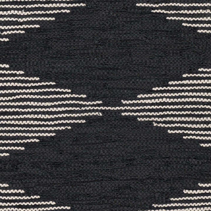 Duncraig Modern Geometrical Design Black Hand Woven Area Rug