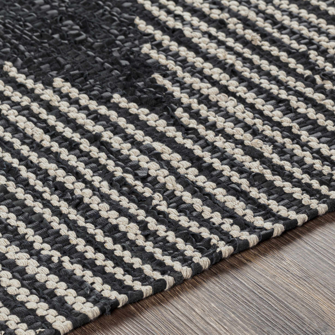 Duncraig Modern Geometrical Design Black Hand Woven Area Rug