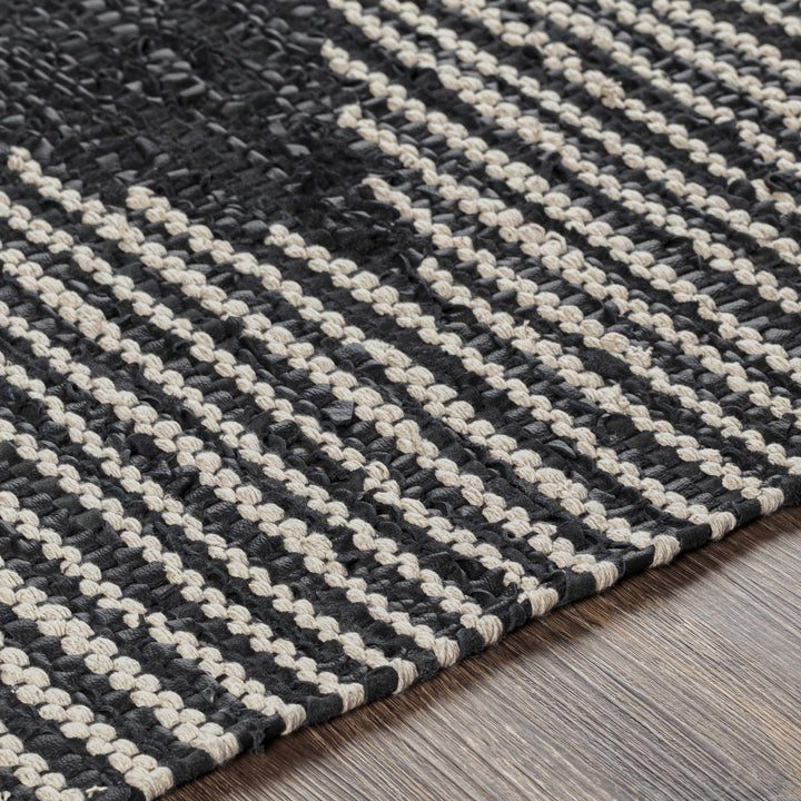 Duncraig Modern Geometrical Design Black Hand Woven Area Rug