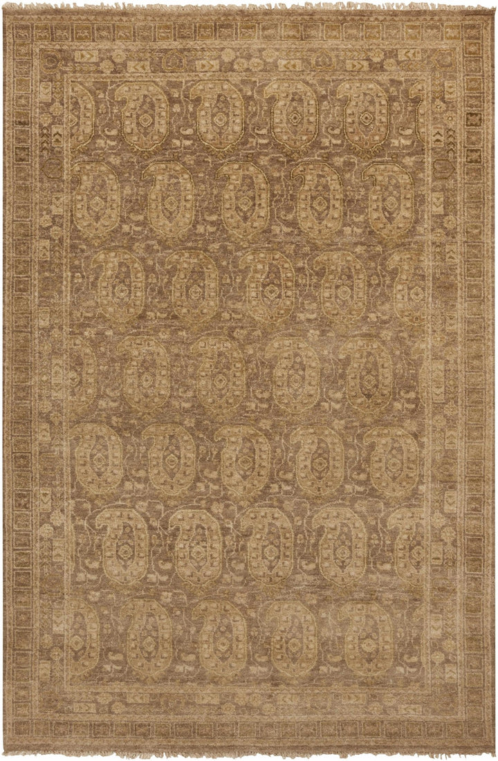Dundonald Traditional Style Tan Hand Knotted Wool Area Rug - The Rug Decor