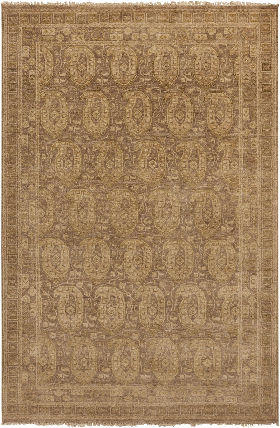 Dundonald Traditional Style Tan Hand Knotted Wool Area Rug - The Rug Decor