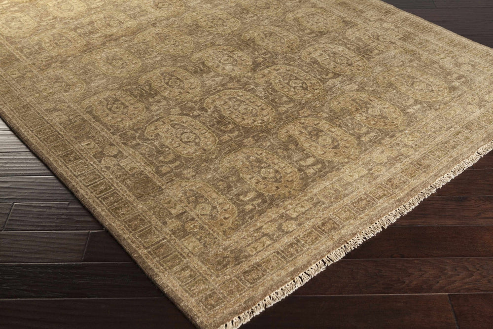 Dundonald Traditional Style Tan Hand Knotted Wool Area Rug - The Rug Decor