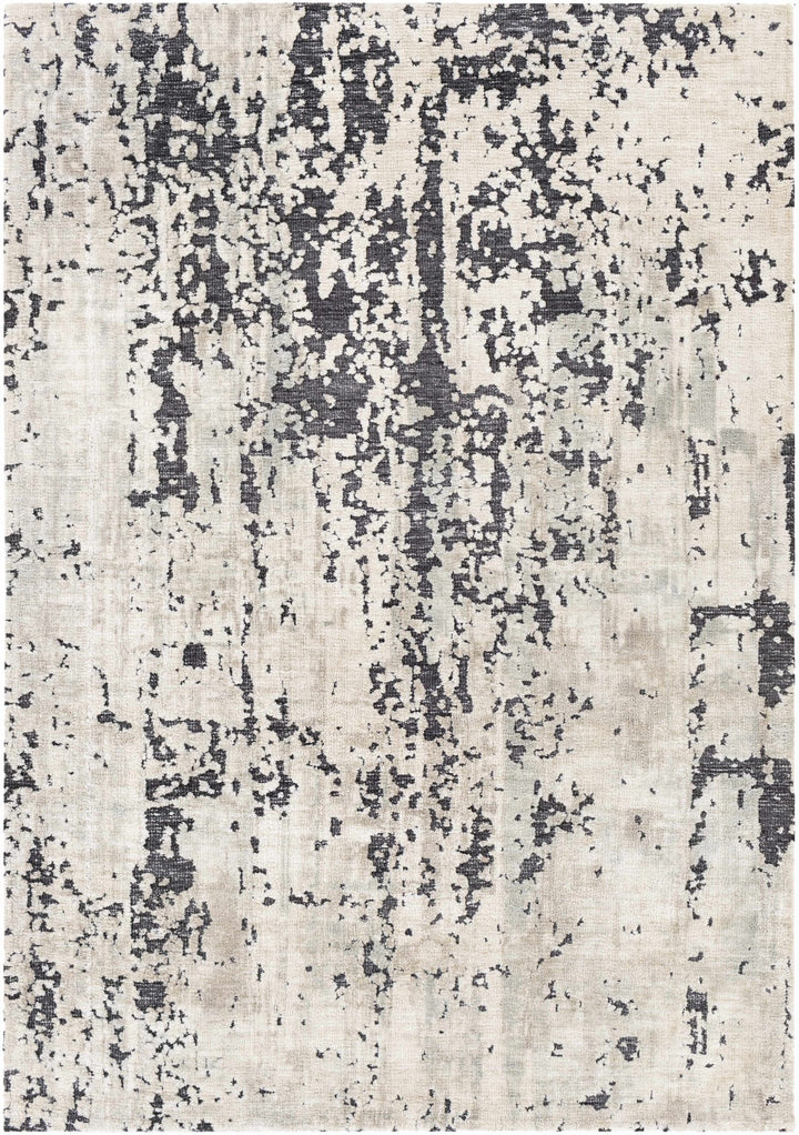 Dundry Ivory And Charcoal Modern Abstract Design Hand Woven Area Rug - The Rug Decor
