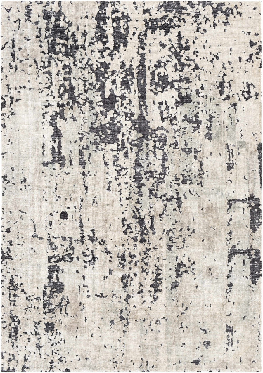 Dundry Ivory And Charcoal Modern Abstract Design Hand Woven Area Rug - The Rug Decor
