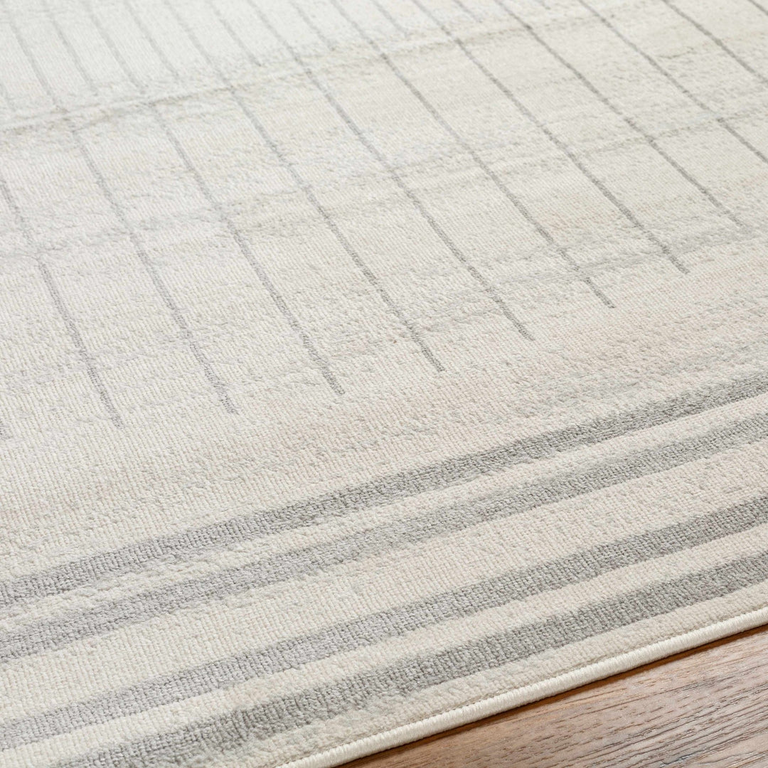 Dung Contemporary Geometrical Gray And Ivory Rug - The Rug Decor