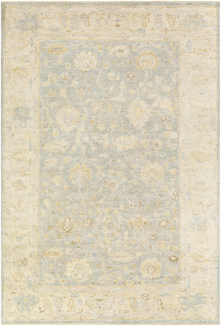 Dunipace Traditional Beige And Gray Hand Knotted Wool Area Rug - The Rug Decor