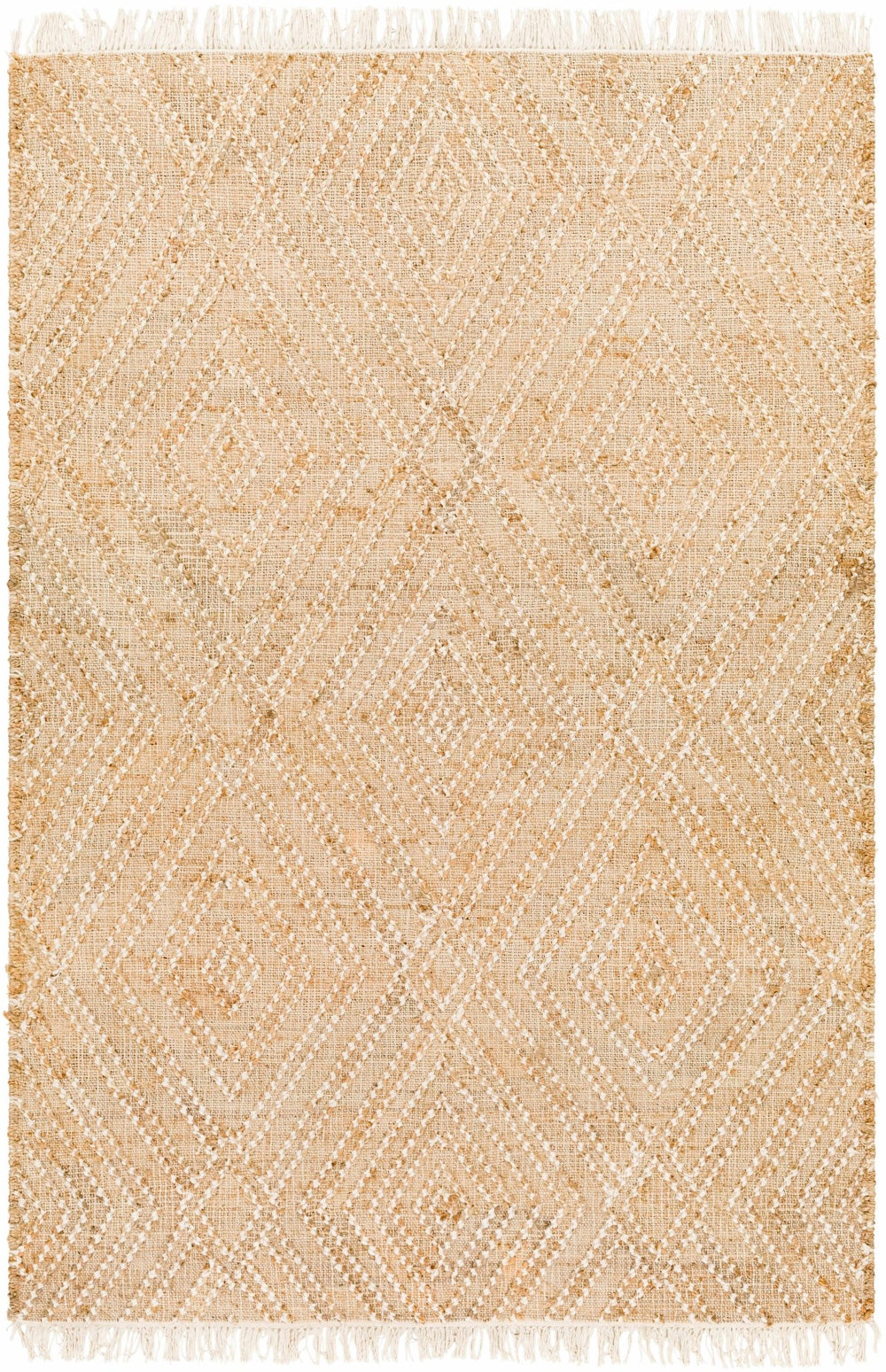 Dunne Contemporary Geometrical Beige And Ivory Rug - The Rug Decor