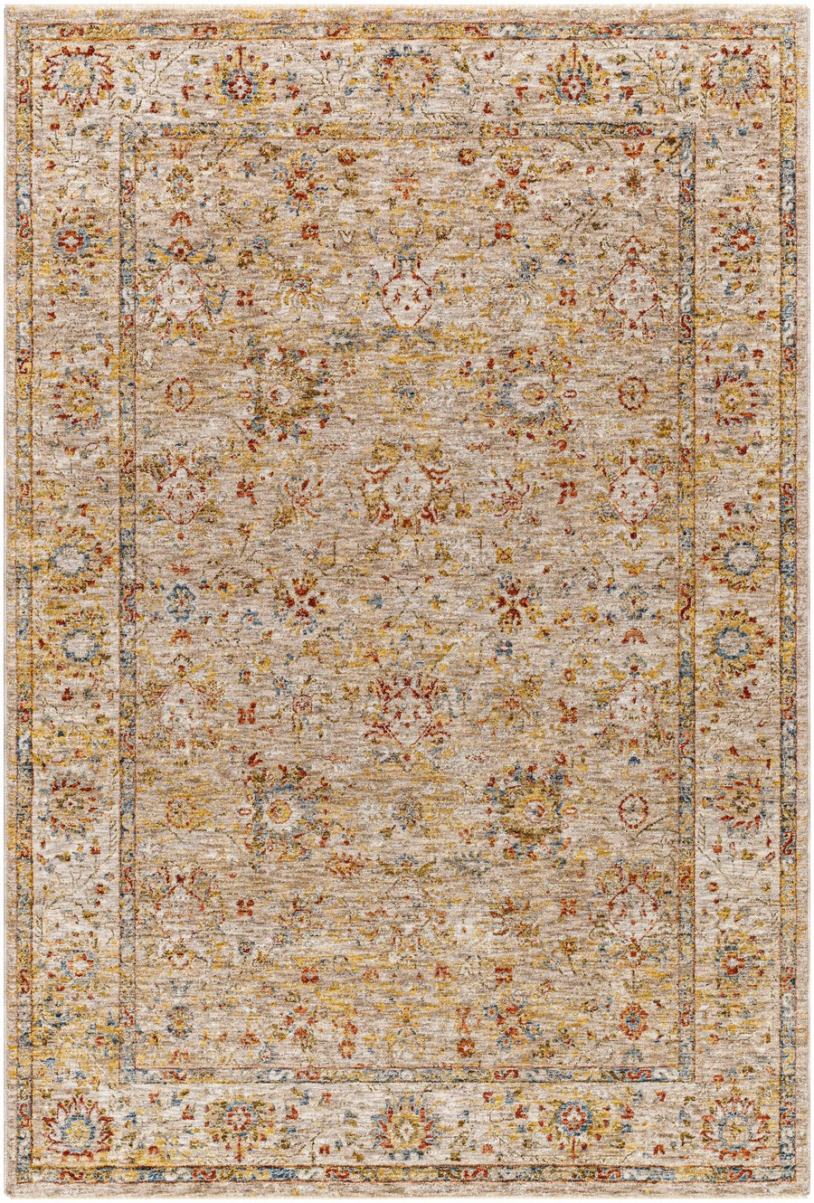 Duong Traditional Style Beige And Rust Area Rug - The Rug Decor