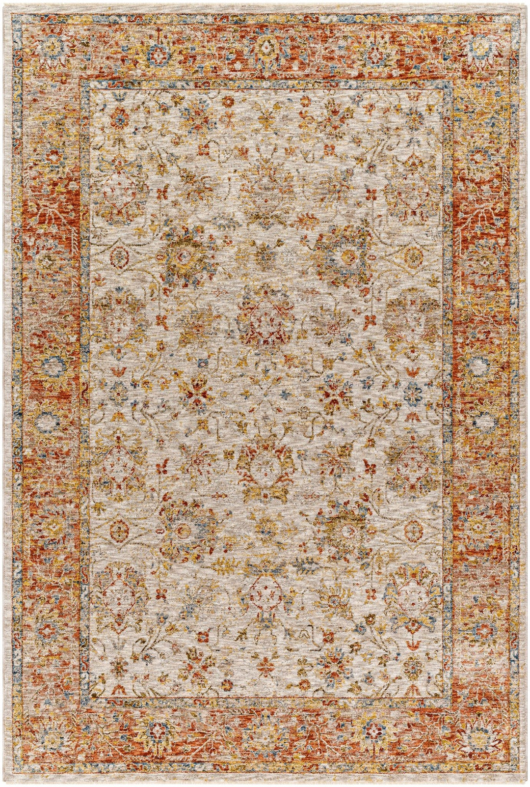 Duong Traditional Style Beige & Rust Rug - The Rug Decor