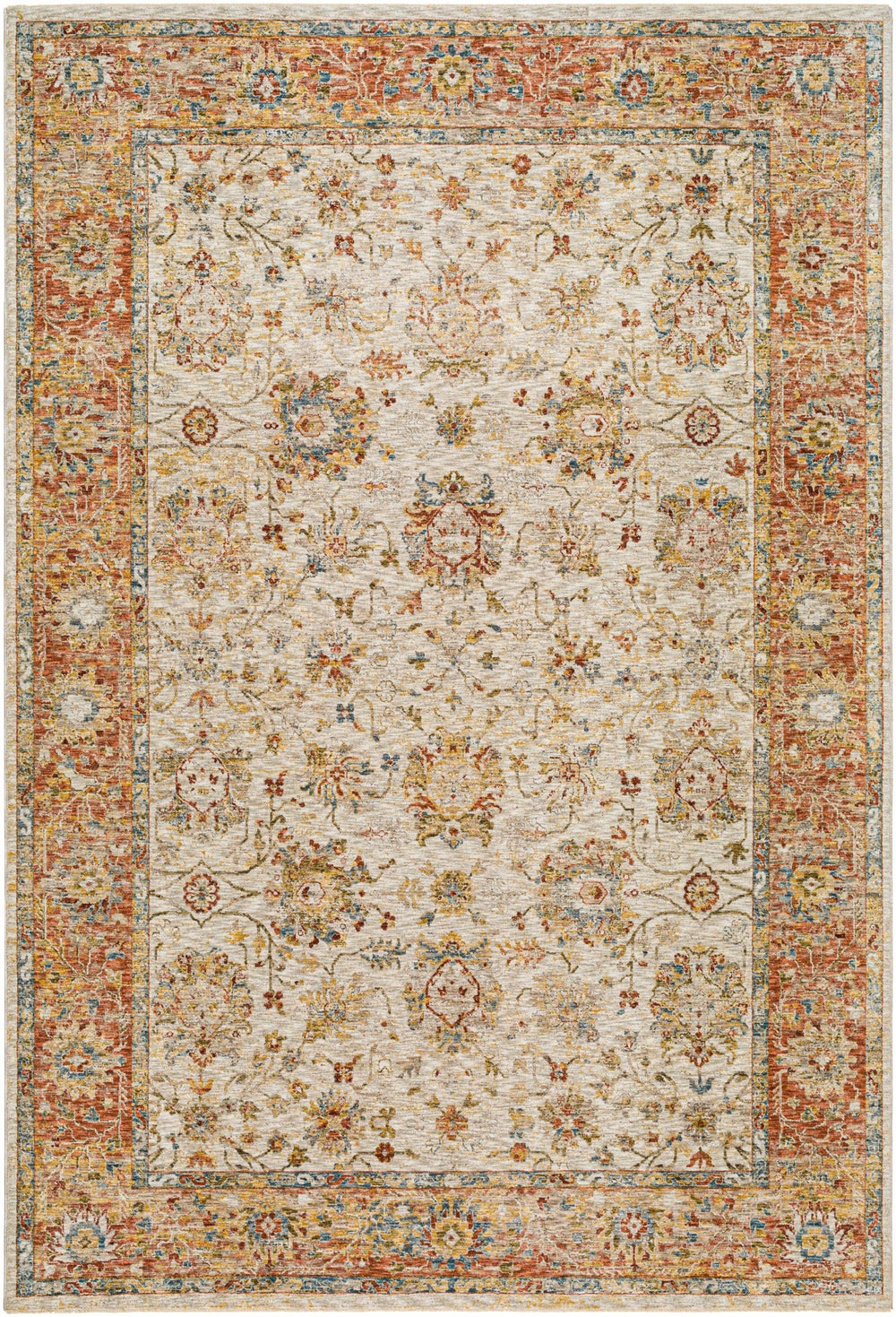 Duong Traditional Style Beige & Rust Rug - The Rug Decor