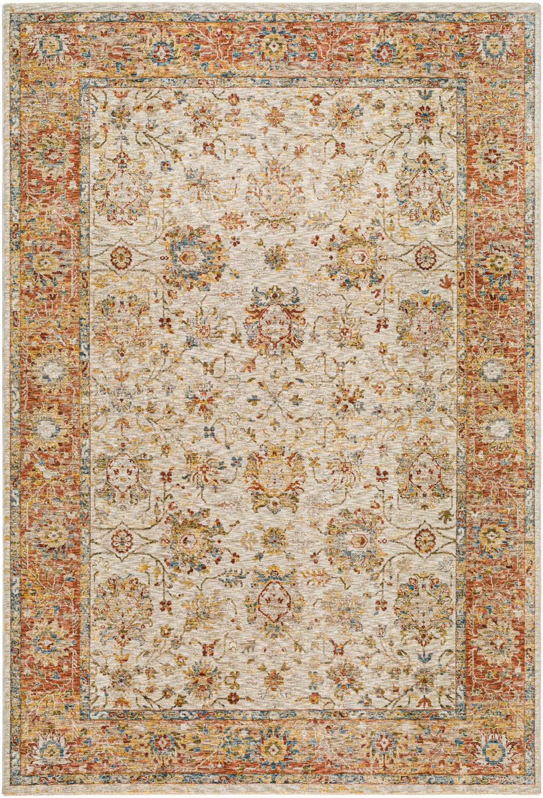 Duong Traditional Style Beige & Rust Rug - The Rug Decor