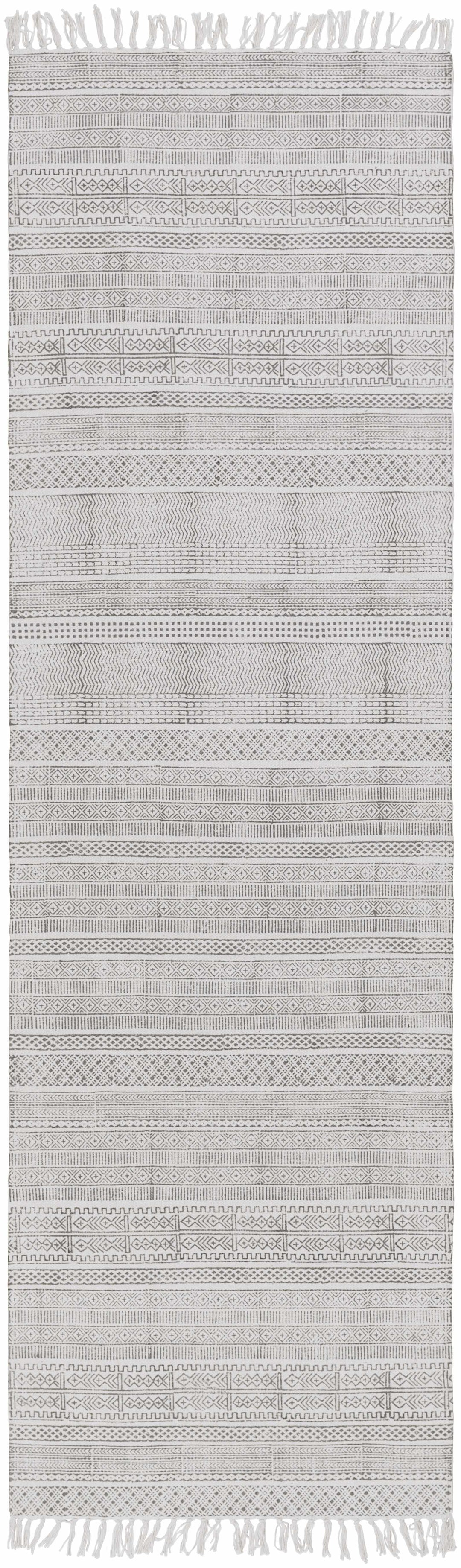 Durbin Modern Style Ivory Hand Woven Cotton Area Rug