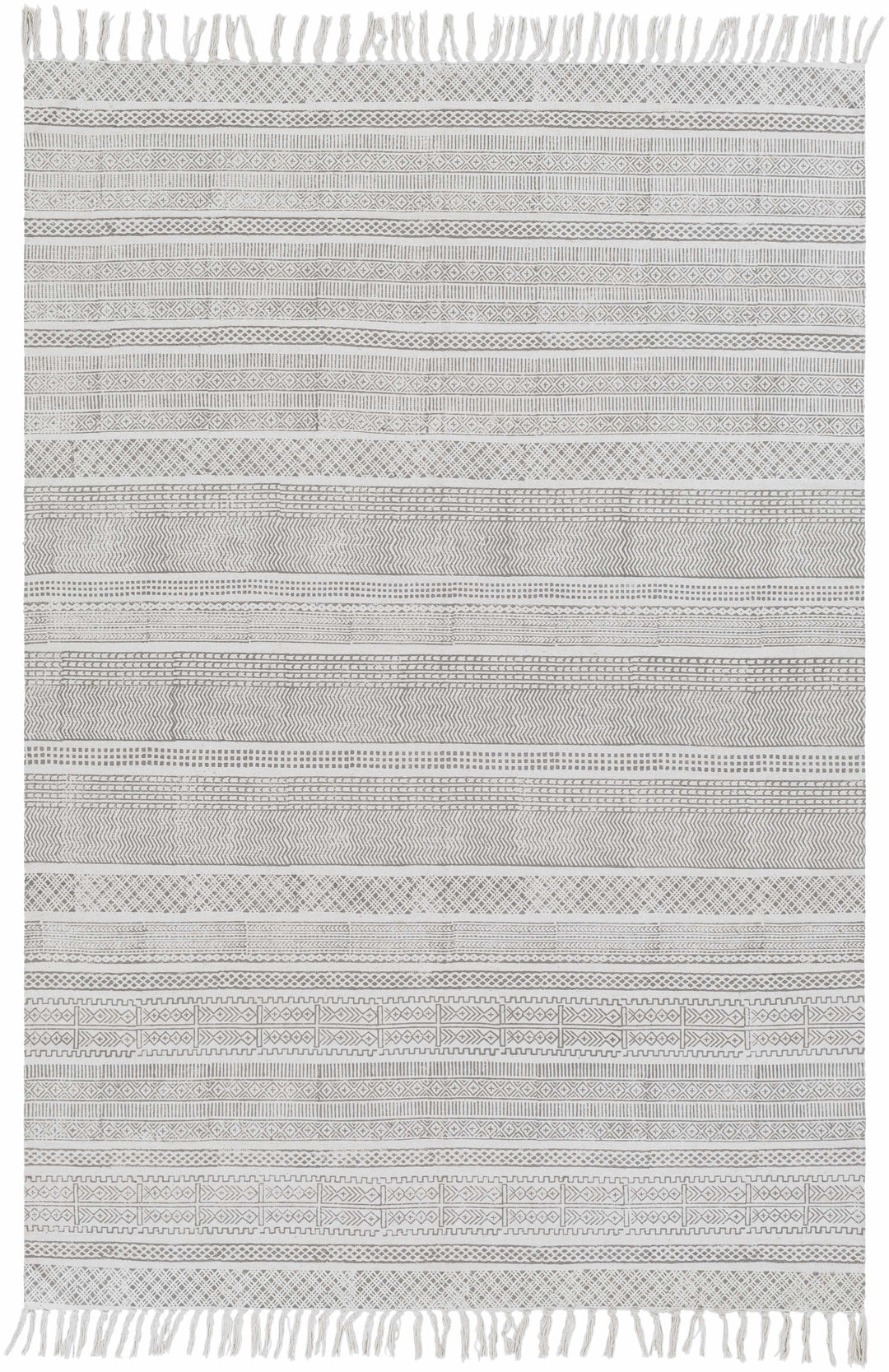 Durbin Modern Style Ivory Hand Woven Cotton Area Rug