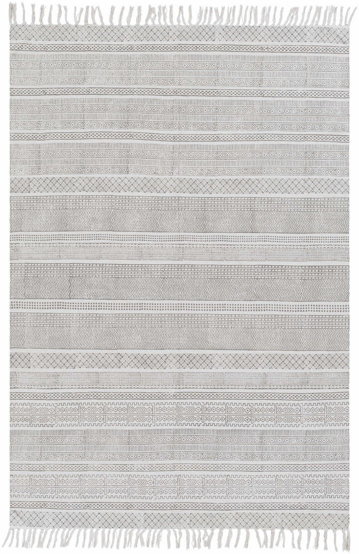 Durbin Modern Style Ivory Hand Woven Cotton Area Rug