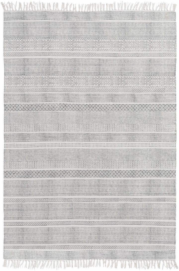 Durbin Modern Style Ivory Hand Woven Cotton Area Rug