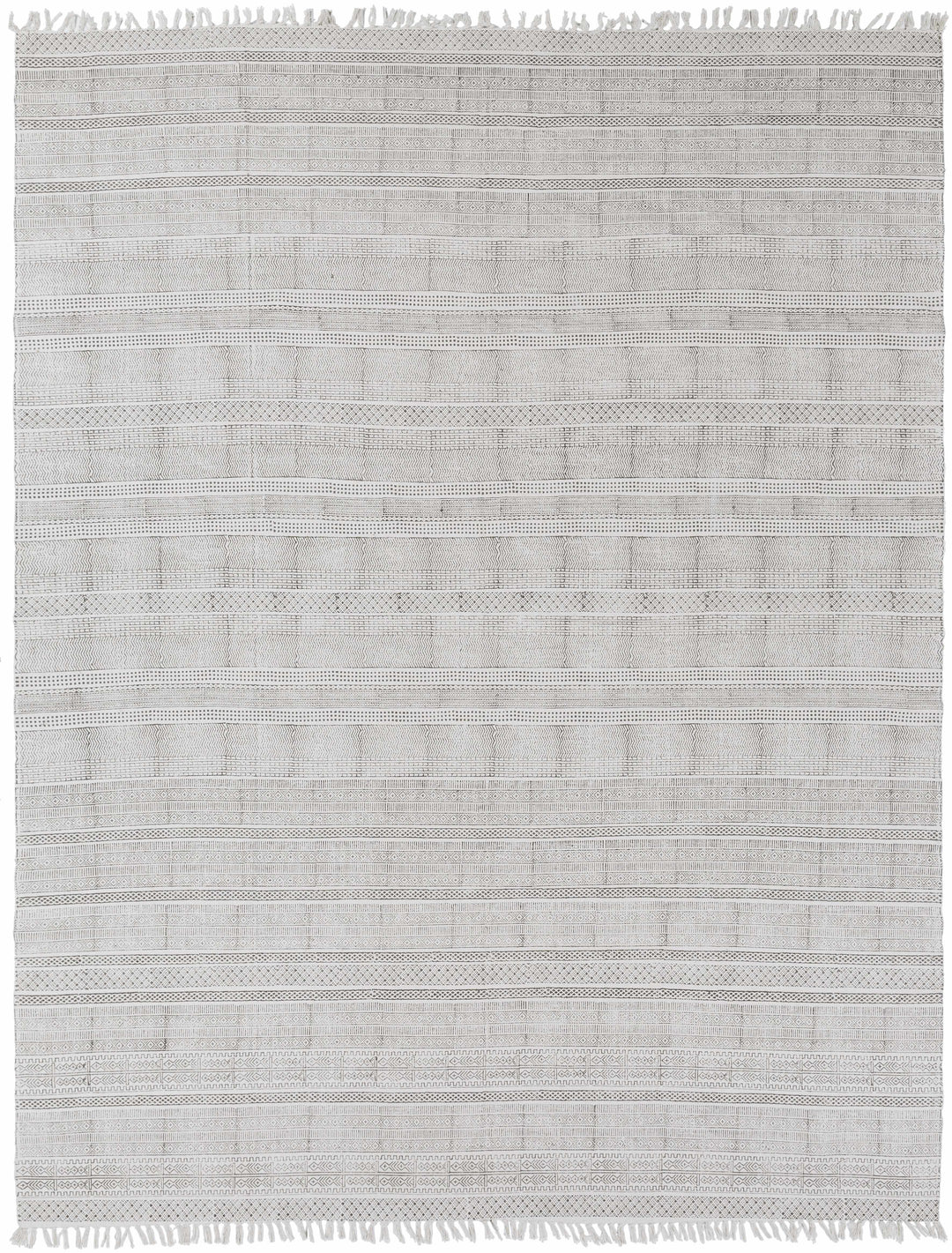 Durbin Modern Style Ivory Hand Woven Cotton Area Rug