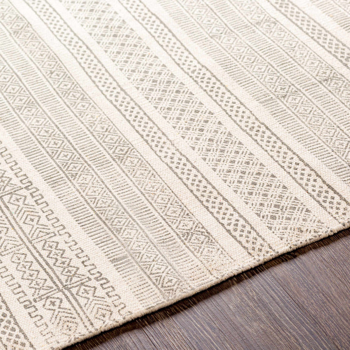 Durbin Modern Style Ivory Hand Woven Cotton Area Rug