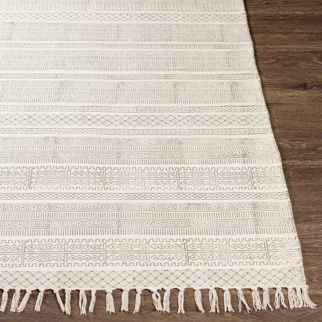 Durbin Modern Style Ivory Hand Woven Cotton Area Rug - The Rug Decor