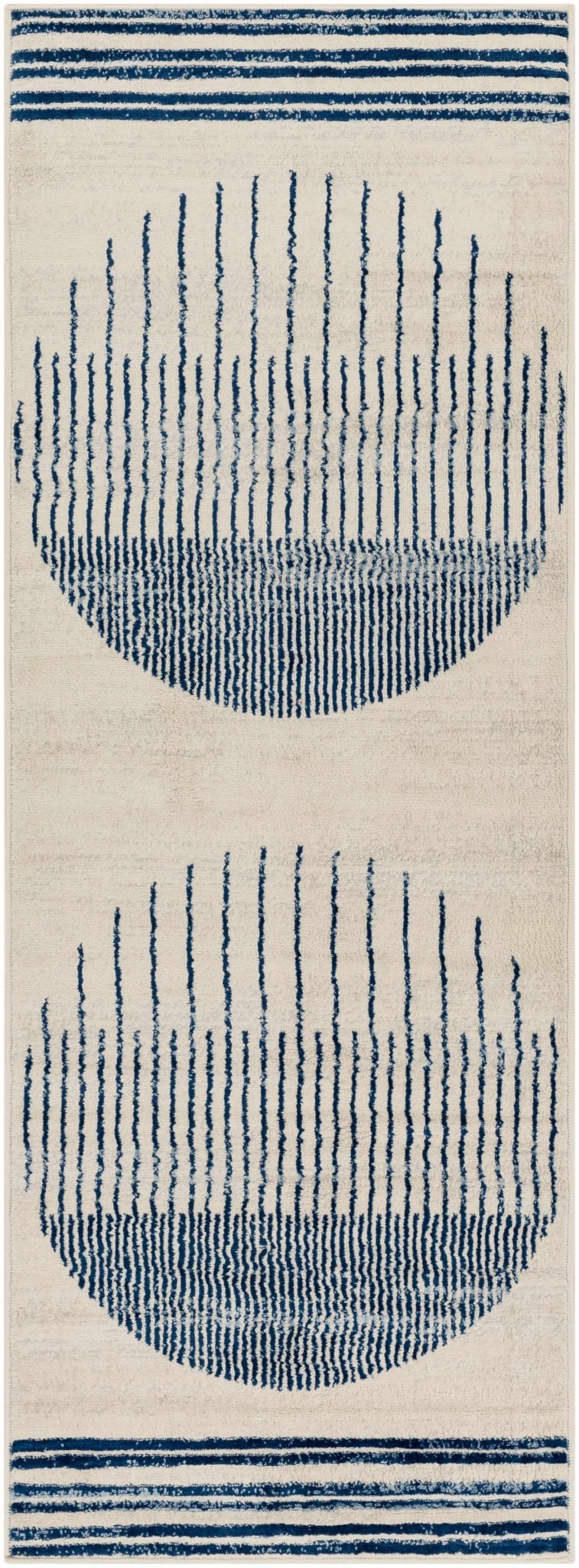 Duri Contemporary Style Cream And Navy Area Rug - The Rug Decor