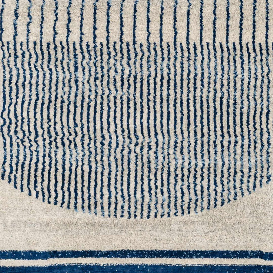 Duri Contemporary Style Cream And Navy Area Rug - The Rug Decor