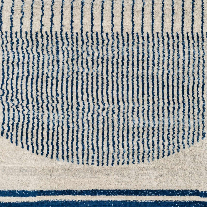 Duri Contemporary Style Cream And Navy Area Rug - The Rug Decor