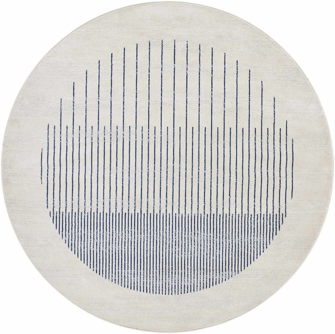 Duri Contemporary Style Cream And Navy Area Rug - The Rug Decor