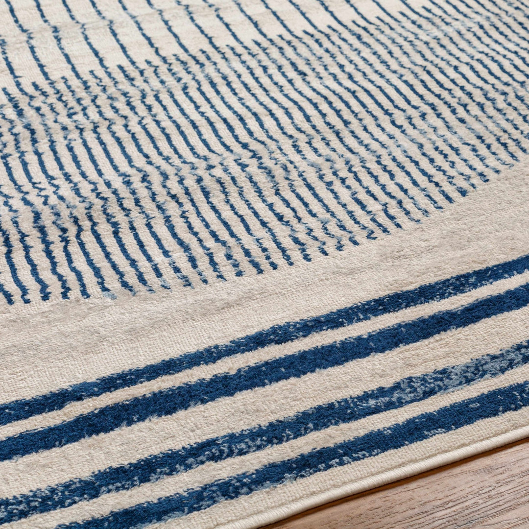Duri Contemporary Style Cream And Navy Area Rug - The Rug Decor