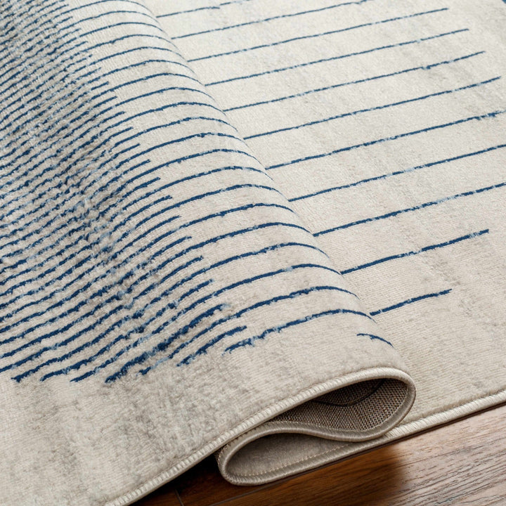 Duri Contemporary Style Cream And Navy Area Rug - The Rug Decor