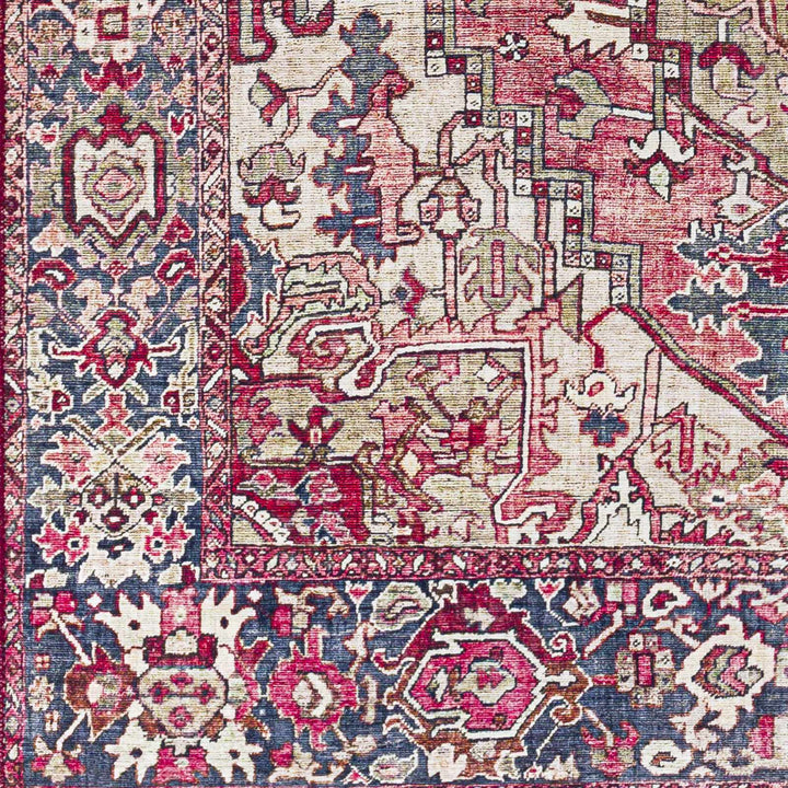 Dursunlu Red And Black Traditional Serapi Design Blush Area Rug - The Rug Decor