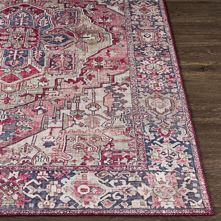 Dursunlu Red And Black Traditional Serapi Design Blush Area Rug - The Rug Decor