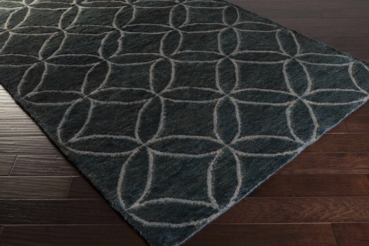 Duson Charcoal Modern Style Hand Knotted Wool Area Rug