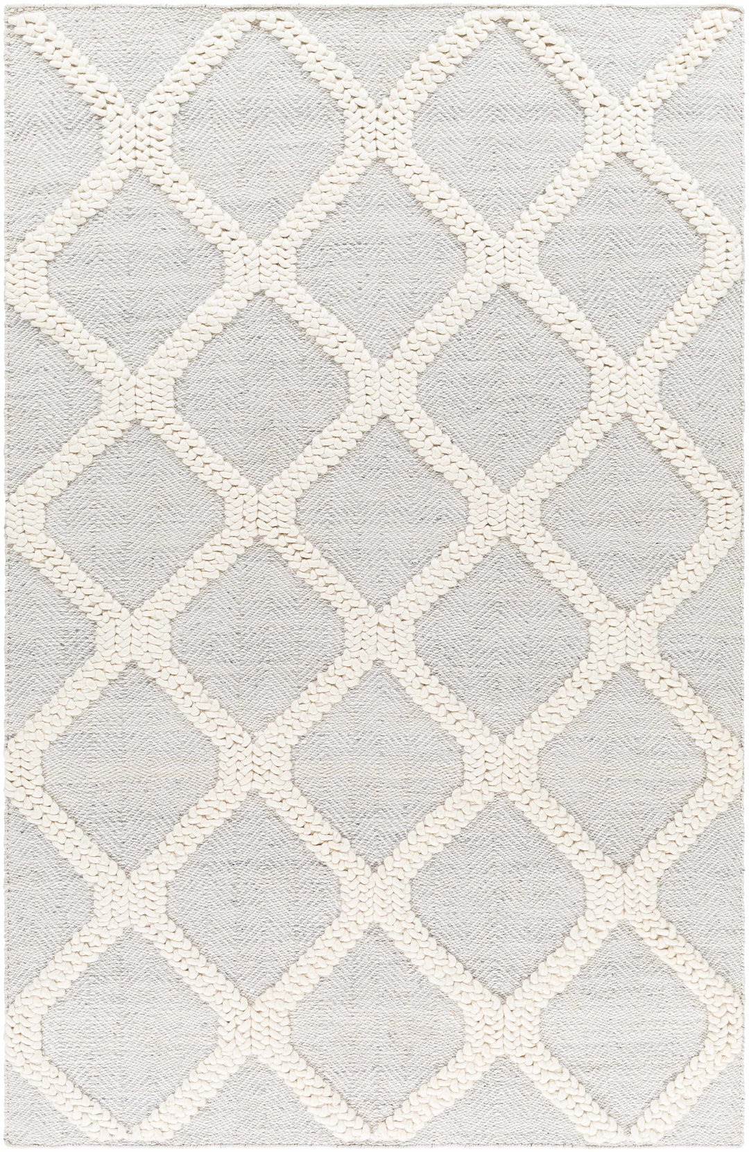 Dusan Modern Geometrical Gray And Ivory Rug