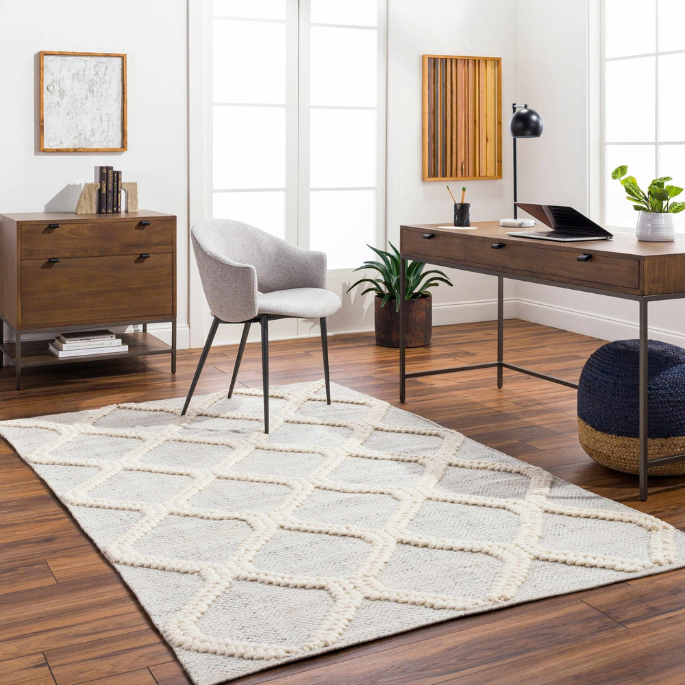 Dusan Modern Geometrical Gray And Ivory Rug - The Rug Decor