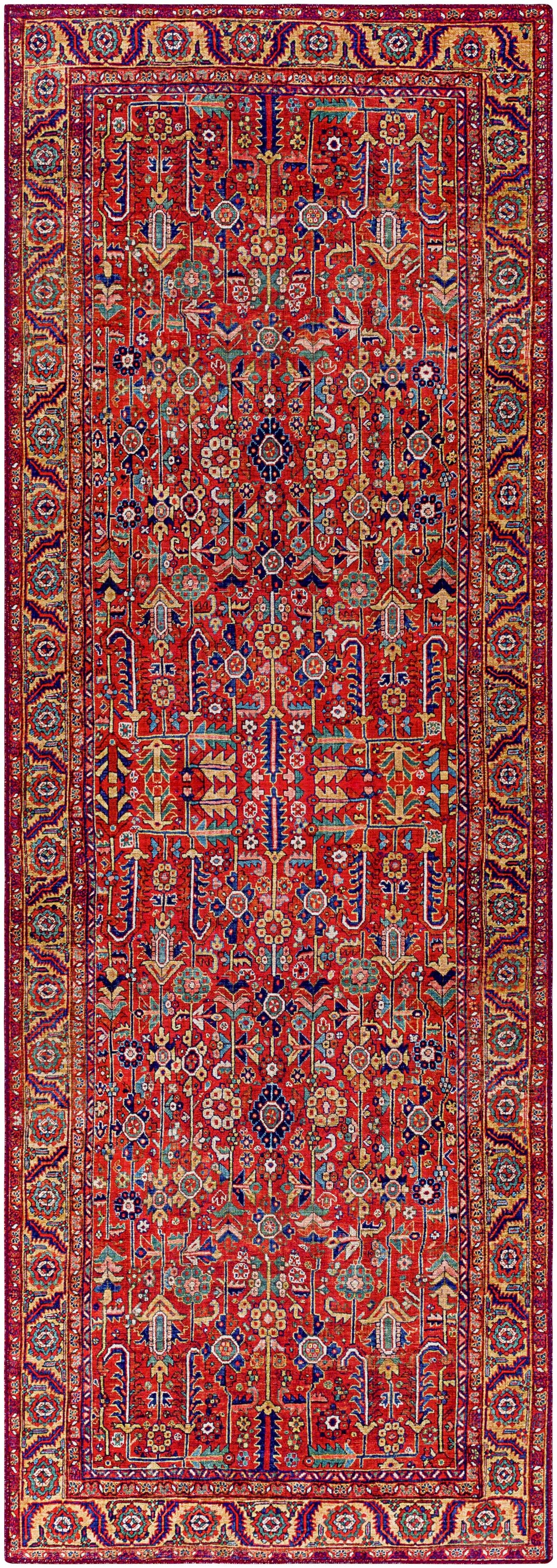 Edwardsburg Traditional Tribal Design Red And Blue Area Rug