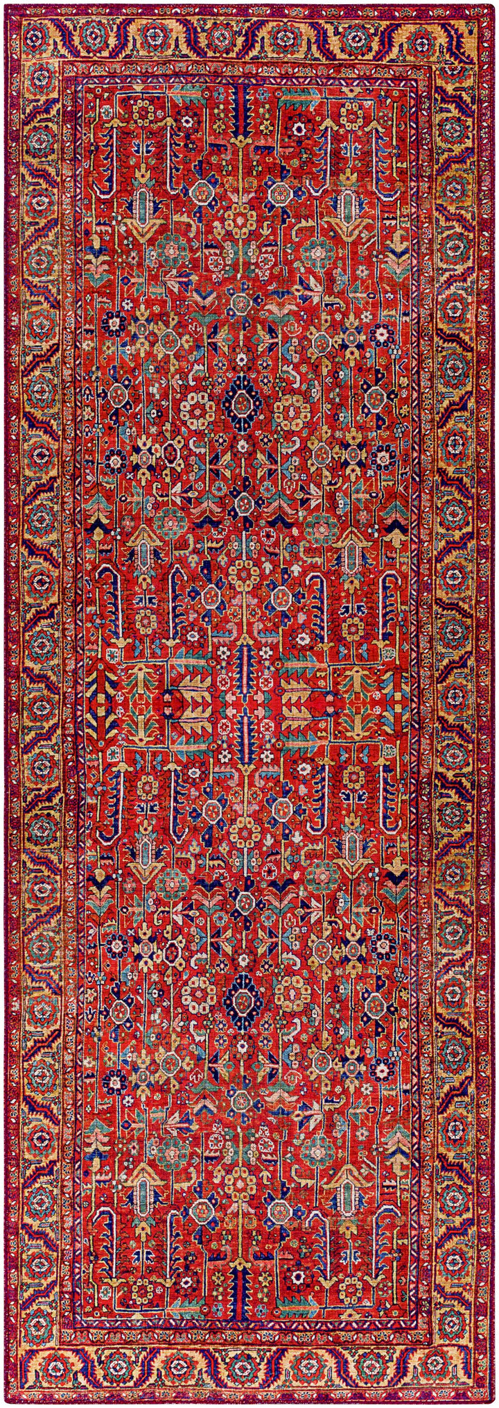 Edwardsburg Traditional Tribal Design Red And Blue Area Rug