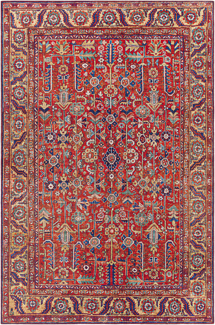 Edwardsburg Traditional Tribal Design Red And Blue Area Rug