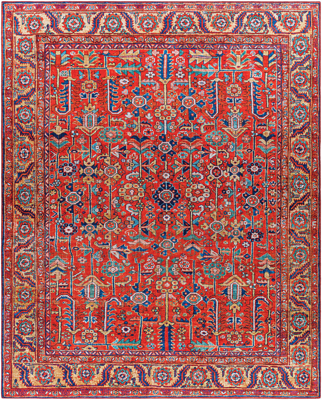 Edwardsburg Traditional Tribal Design Red And Blue Area Rug