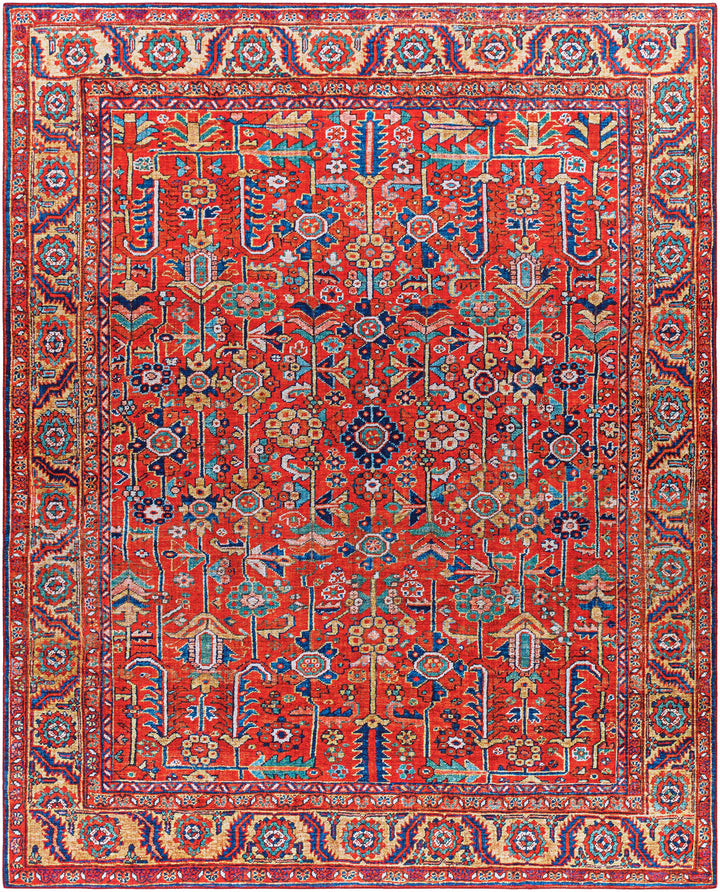 Edwardsburg Traditional Tribal Design Red And Blue Area Rug