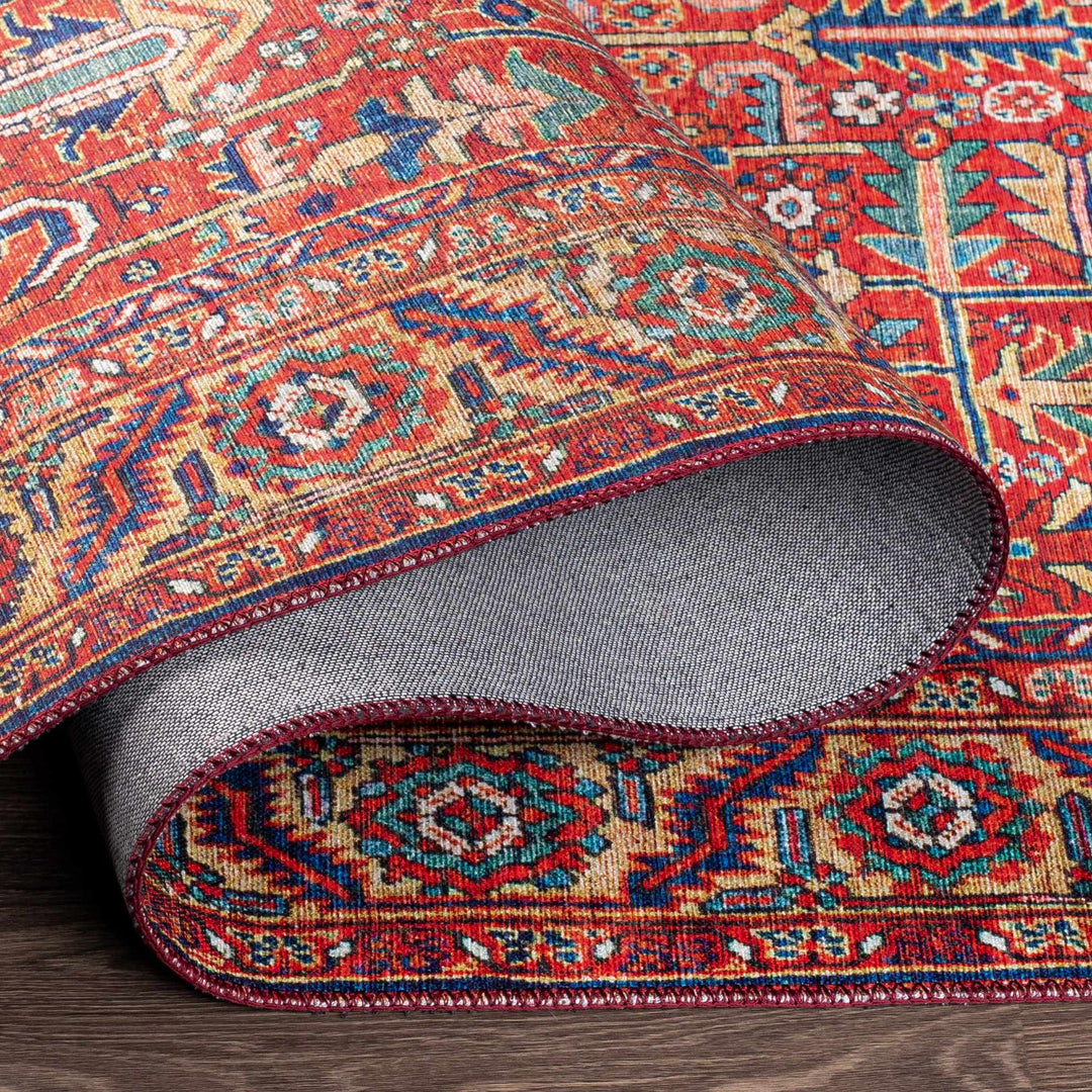 Edwardsburg Traditional Tribal Design Red And Blue Area Rug