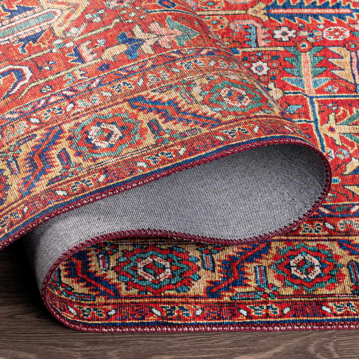 Edwardsburg Traditional Tribal Design Red And Blue Area Rug