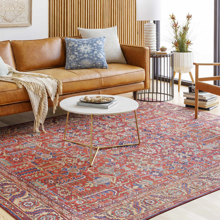 Edwardsburg Traditional Tribal Design Red And Blue Area Rug