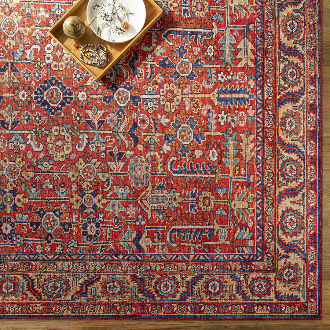 Edwardsburg Traditional Tribal Design Red And Blue Area Rug
