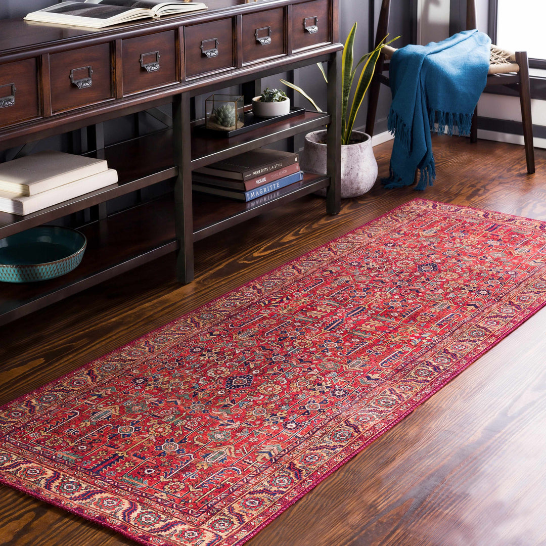 Edwardsburg Traditional Tribal Design Red And Blue Area Rug