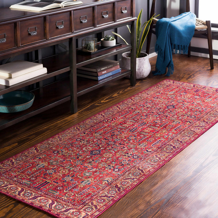 Edwardsburg Traditional Tribal Design Red And Blue Area Rug