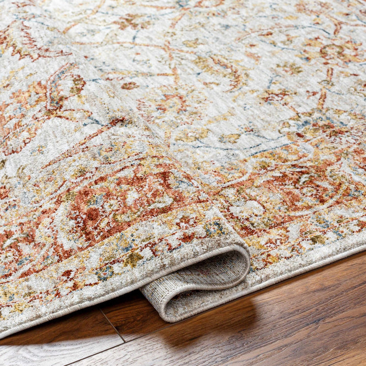Dyan Traditional Style Rust And Beige Rug with Fringes - The Rug Decor