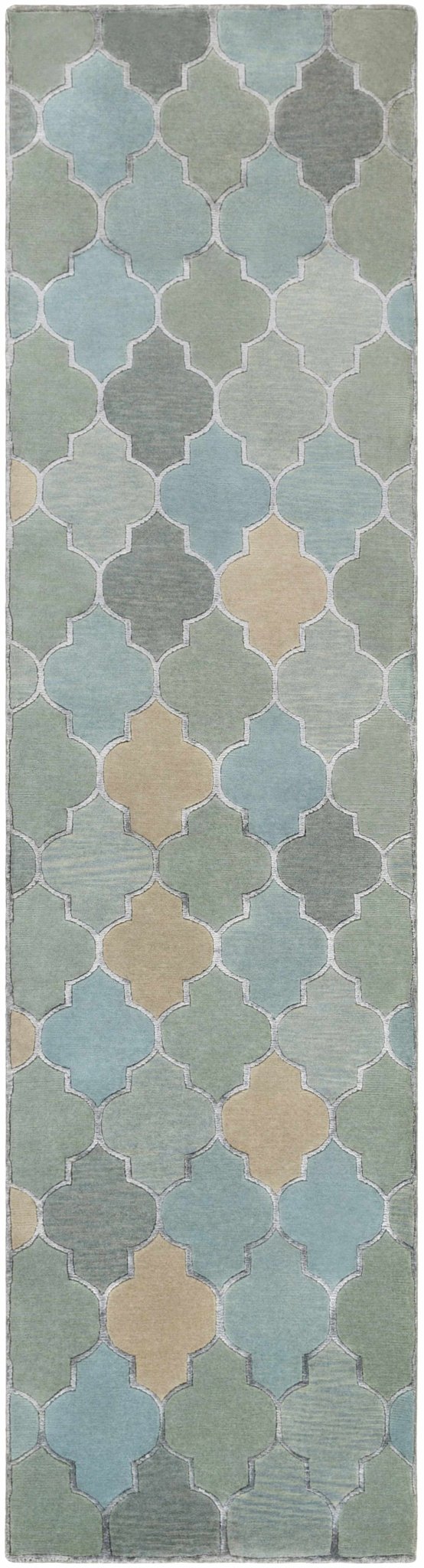 Eads Modern Style Blue And Green Hand Knotted Area Rug - The Rug Decor