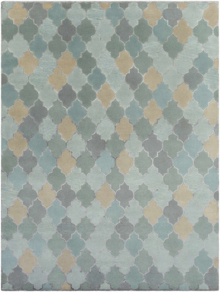 Eads Modern Style Blue And Green Hand Knotted Area Rug - The Rug Decor